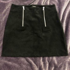 Velvet zipper skirt